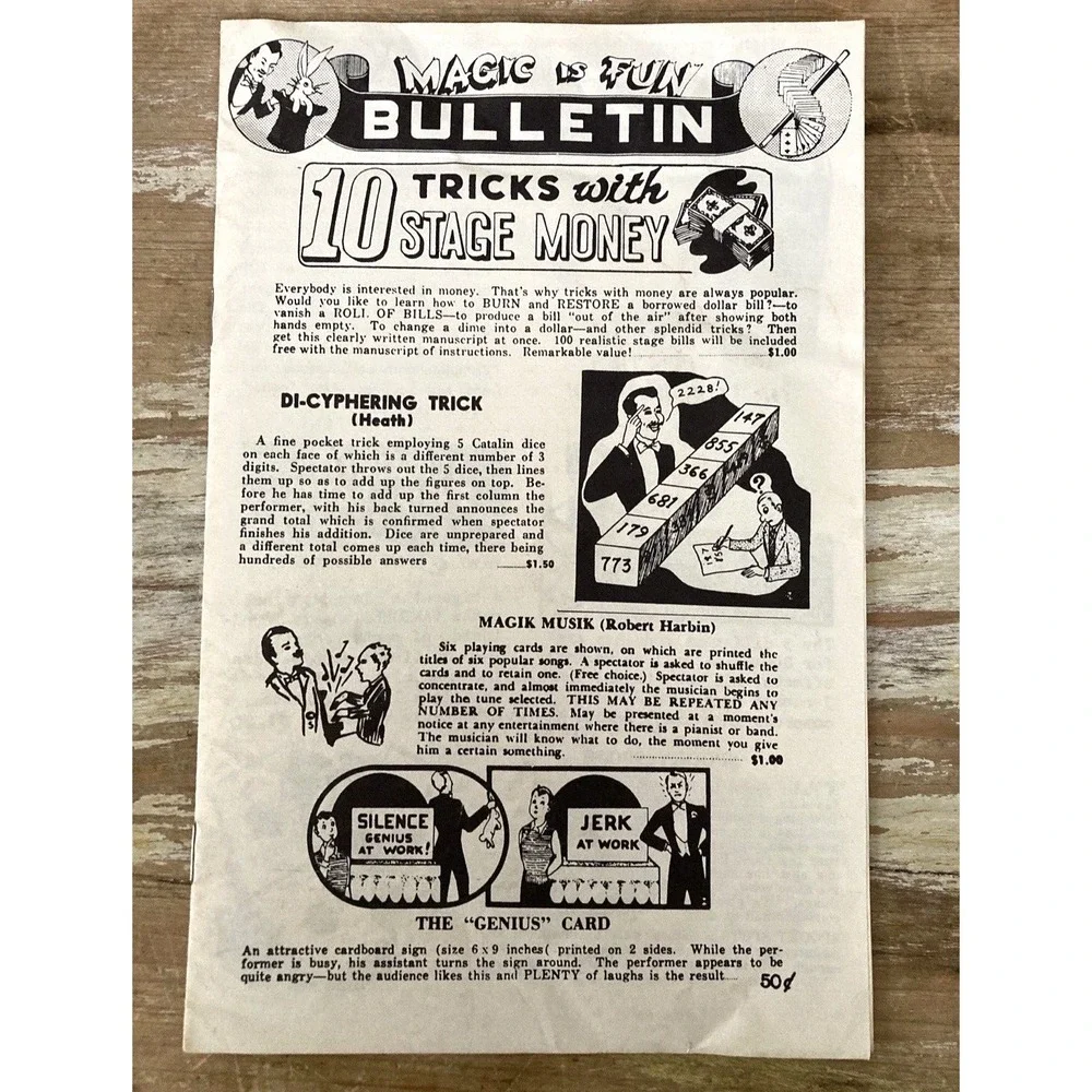Vintage booklets Tricks w/ Thumb Tip Patter for Magic Tricks E-Z catalog 1950's